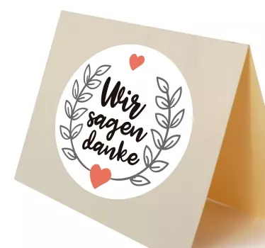 Sticker Hochzeit Danksagung - TenStickers