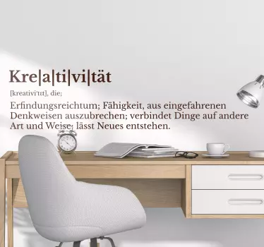 Wandtattoo Motivationsspruch Definition Kreativität - TenStickers
