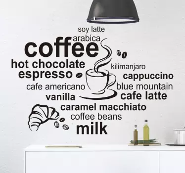 Sticker Getränke Kaffee Café Tasse - TenStickers