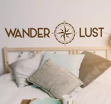 Wandtattoo Schlafzimmer Wanderlust Kompass - TenStickers
