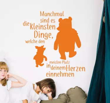 Wandtattoo für Zuhause Winnie Puuh Spruch - TenStickers