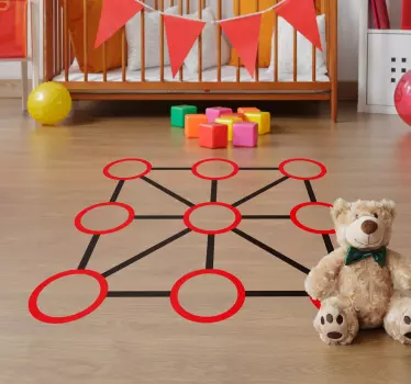 Wandtattoo Kinderzimmer Tic Tac Toe Bodenaufkleber - TenStickers