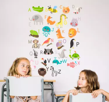 Tier Alphabet Wandtattoo - TenStickers