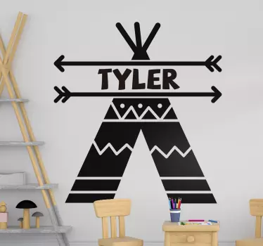 Tipi zelt kinderzimmer wandtattoo - TenStickers