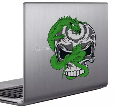 Totenkopf mit Eidechse Aufkleber - TenStickers