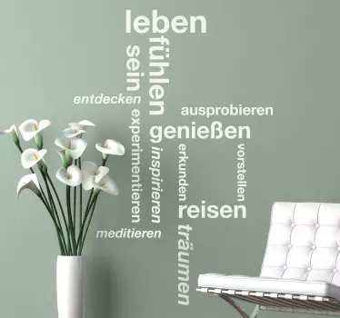 Wandtatttoo wohnzimmer sprüche leben, fühlen, genießen - TenStickers