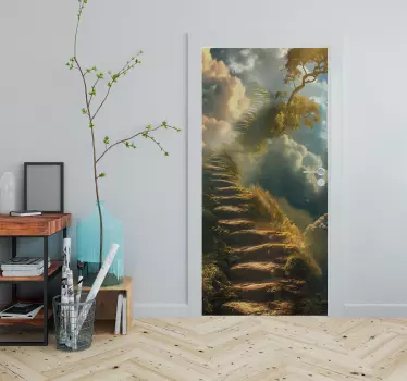 Treppe zum Himmel Aufkleber für Tür - TenStickers