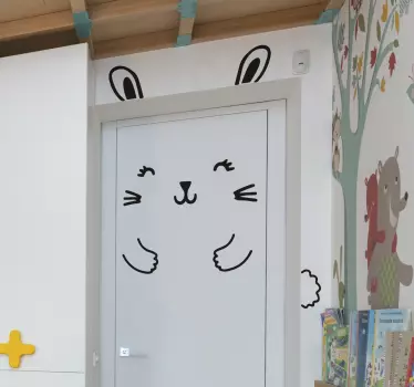 Türfolie selbstklebend Süßer Hase Türaufkleber - TenStickers