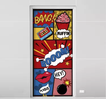 Türaufkleber Comic Pop Art Tür - TenStickers