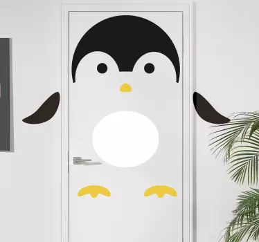 Wandtattoo Wildes Tier Pinguin Tür - TenStickers