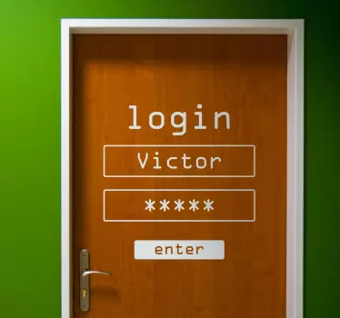 Türfolie Login für Kinder - TenStickers