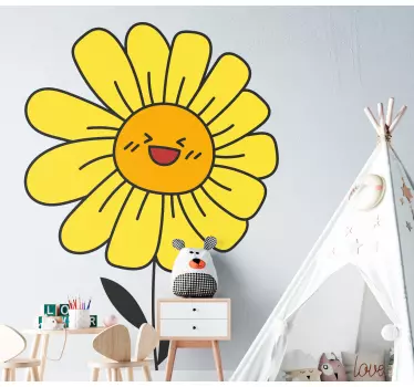 Türfolie Glückliche cartoon-sonnenblume - TenStickers