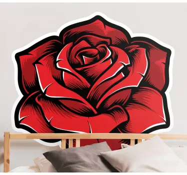 Türfolie Rose auf weiß - TenStickers
