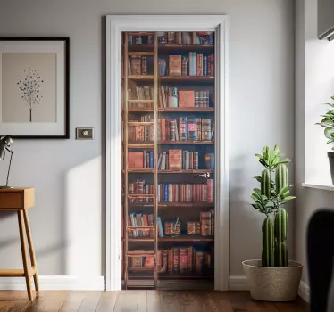 Türaufkleber alte Bibliotheksregale - TenStickers