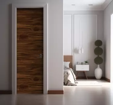 Türaufkleber holzfasern braun - TenStickers
