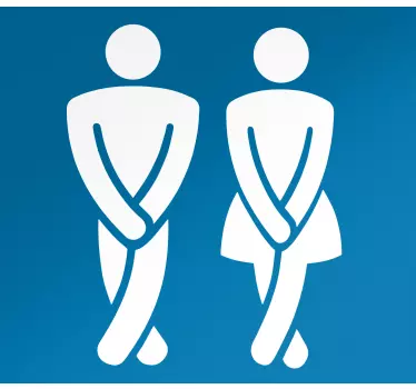 Türfolie Toilettenschild mit gekreuzten beinen - TenStickers