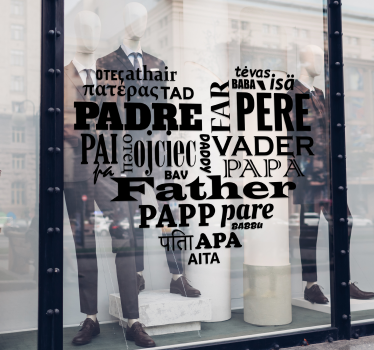 Schaufenster Folie vater verschiedene sprachen - TenStickers