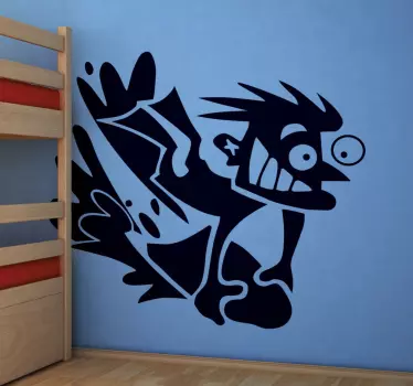 Verrückter Surfer Wandtattoo - TenStickers