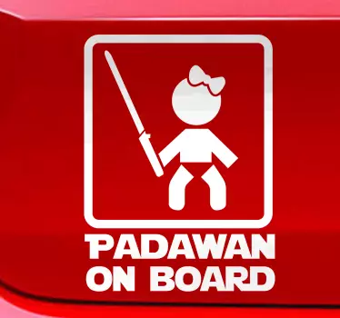 Padawan on Board Mädchen Baby on Board Aufkleber - TenStickers