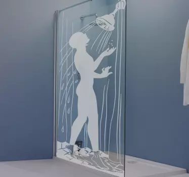 Folie Duschkabine duschende Figur - TenStickers