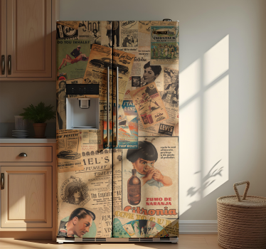 Kühlschrank Folie Vintage Zeitungsartikel - TenStickers