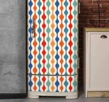 Folie Kühlschrank Vintage Wellen - TenStickers