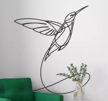 Wandtattoo Schlafzimmer minimalistischer Kolibrivogel - TenStickers