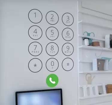 Wandtattoo Wohnzimmer Wähltastatur iPhone - TenStickers