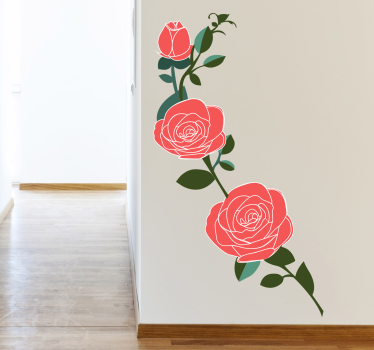 Wandtattoo Wohnzimmer Rosenranke - TenStickers