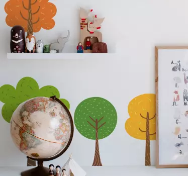 Wandtattoo Baum bunte kleine Bäume - TenStickers