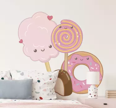 Wandaufkleber Zeichnung Anime süßigkeiten - TenStickers