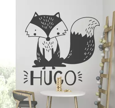 Wandaufkleber Zeichnung Personalisierbarer Fuchs - TenStickers