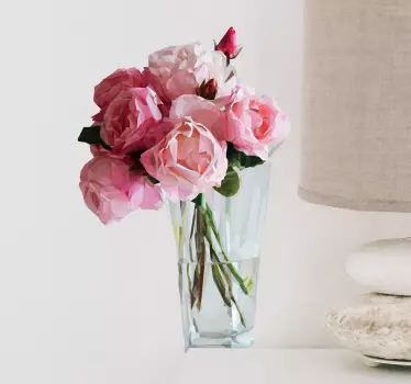 Wanddtattoo polygoniale Rosen im Glas - TenStickers
