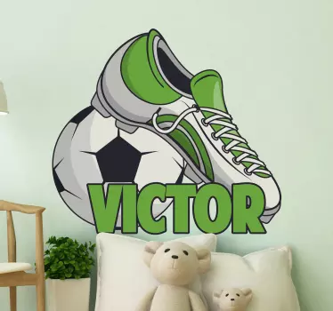 Wandsticker Fußball Personalisierter schuh- und ballfußball - TenStickers