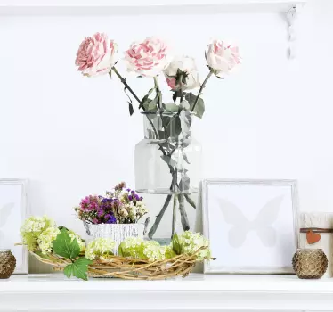 Wandsticker geometrische Rosen - TenStickers