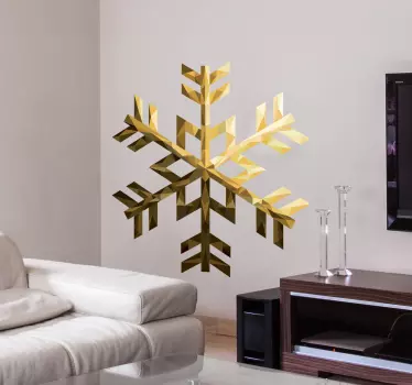 Wandsticker Schneeflocke Gold - TenStickers