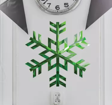 Wandsticker Schneeflocke Grün - TenStickers