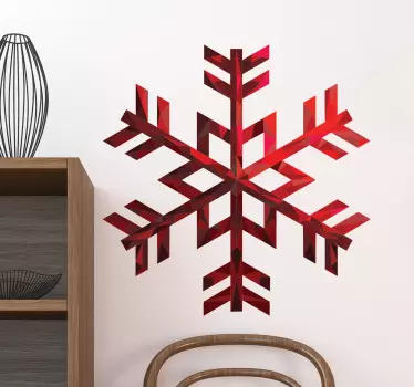 Wandsticker Schneeflocke Rot - TenStickers