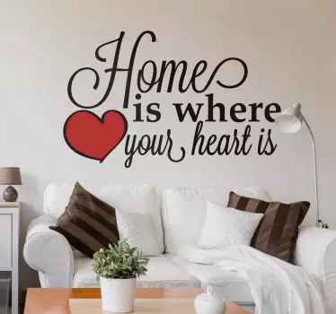 Wandtattoo zu Hause ist wo dein Herz ist - TenStickers