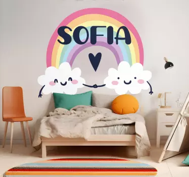 Wandstickers Kinderzimmer Personalisierter name im regenbogen - TenStickers