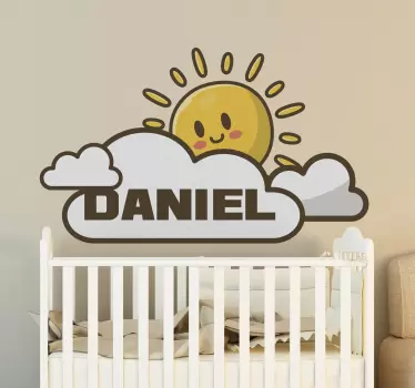 Wandstickers Kinderzimmer Sonne über Wolke - TenStickers