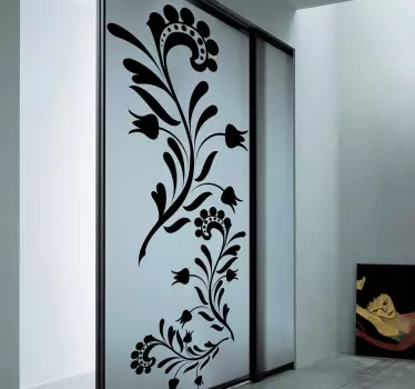 Wandtattoo schlafzimmer pflanzen abstrakte blumenranke - TenStickers