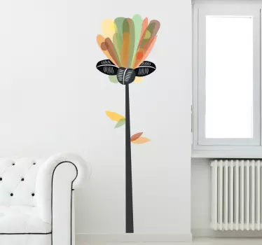 Wandtattoo abstrakte vertikale Blume - TenStickers