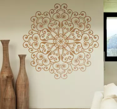 Wandtattoo Schlafzimmer abstrakter Blumen Mandala - TenStickers