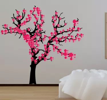 Wandtattoo abstrakter Kirschbaum - TenStickers