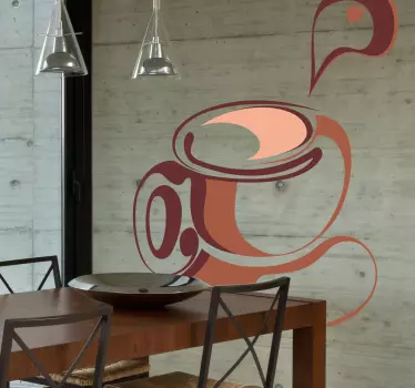 Wandtattoo ausgefallende Kaffeetasse - TenStickers