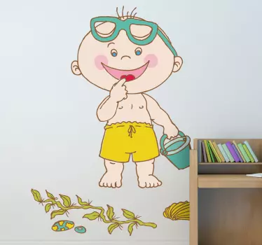 Wandtattoo Baby am Strand - TenStickers