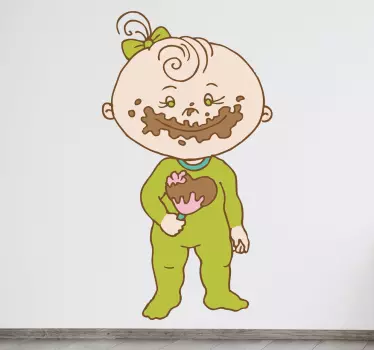 Wandtattoo Baby mit Schokolade - TenStickers