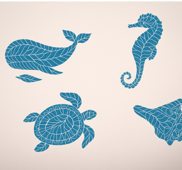 Wandtattoo badezimmer blauer mosaikeffekt unterwasser - TenStickers