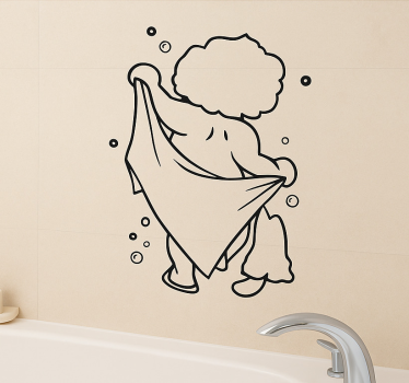 Wandtattoo badezimmer sanft abtrocknen - TenStickers